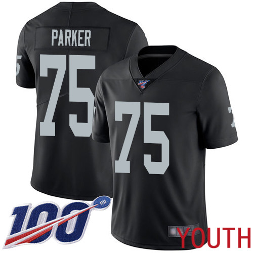Oakland Raiders Limited Black Youth Brandon Parker Home Jersey NFL Football 75 100th Season Vapor Jersey